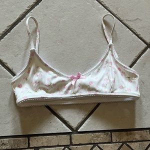 Bikini Swim Top Delilah Floral Juliana Ribbed Bow Bikini Top NWOT